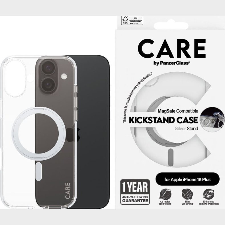 Care By Panzerglass - Iphone 16 Plus - Cover - Gennemsigtig Slv