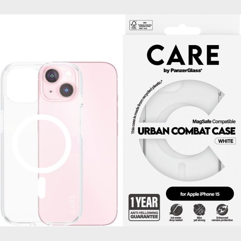 Care By Panzerglass - Iphone 15 - Cover Gennemsigtig Hvid
