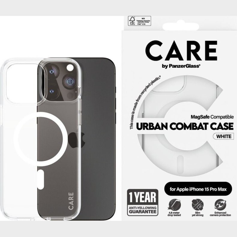 Care By Panzerglass - Iphone 15 Pro Max - Cover - Gennemsigtig Hvid