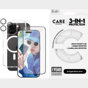 Care By Panzerglass - Iphone 16 Pro - 3-i-1 Cover St - Gennemsigtig