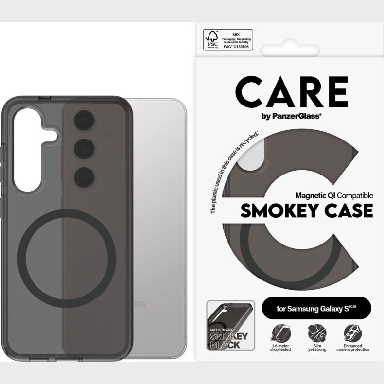 Care By Panzerglass - Samsung Galaxy S 2025 - Cover - Sort