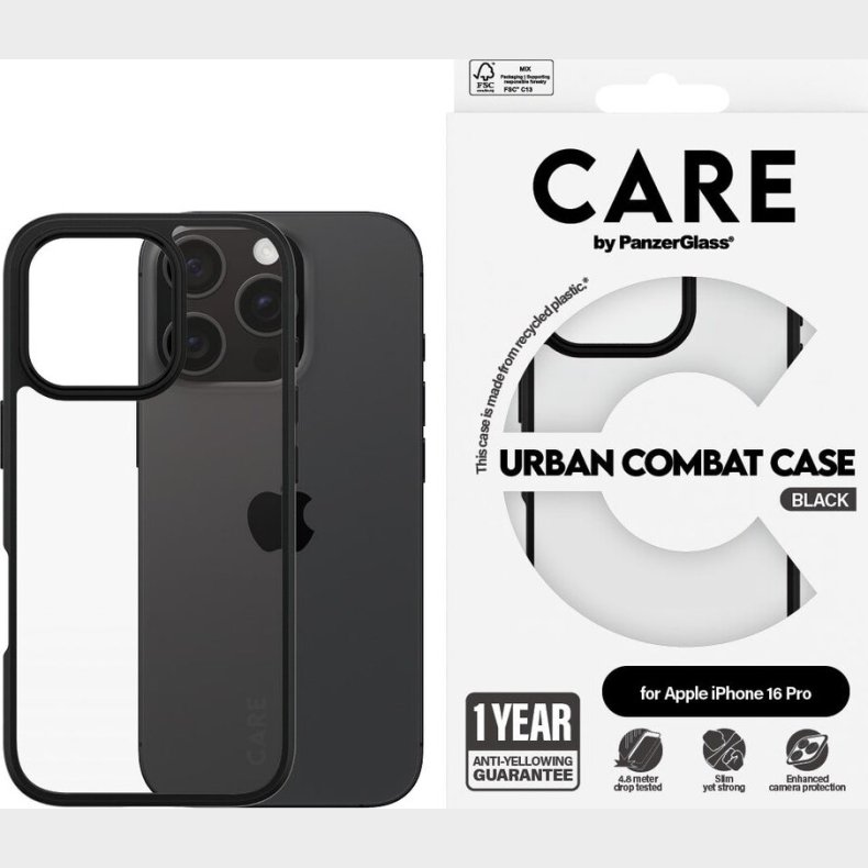 Care By Panzerglass - Iphone 16 Pro Case Urban Combat Black