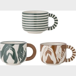 Bloomingville - Carim Krus Med Hank - Grn - Stentj - 3 Stk