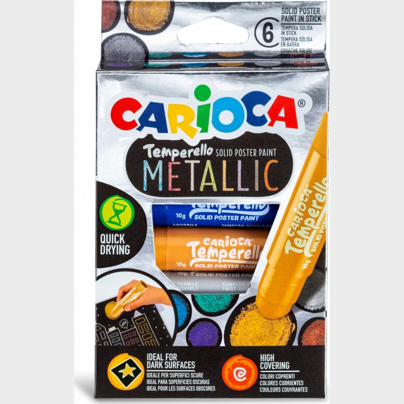 Carioca Temperello - Metallic Plakatmaling - 6 Farver