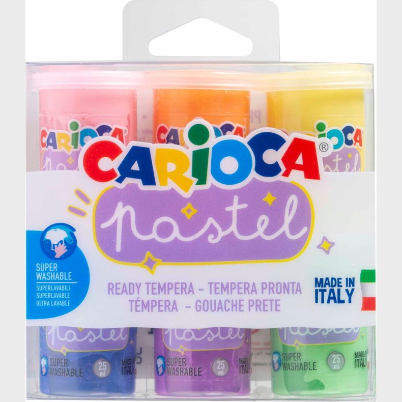 Carioca - Pastel Tempera Maling - 25 Ml - 6 Farver