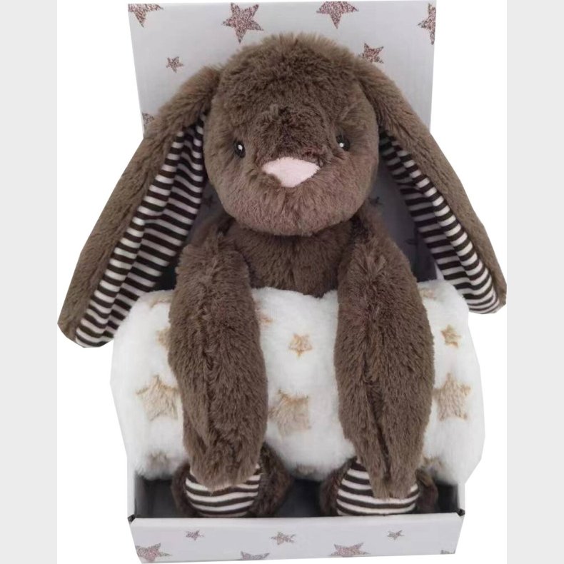 Carlo Baby - Fleece Tppe Beige Stjerne & Bamsedyr Mrkebrun Kanin