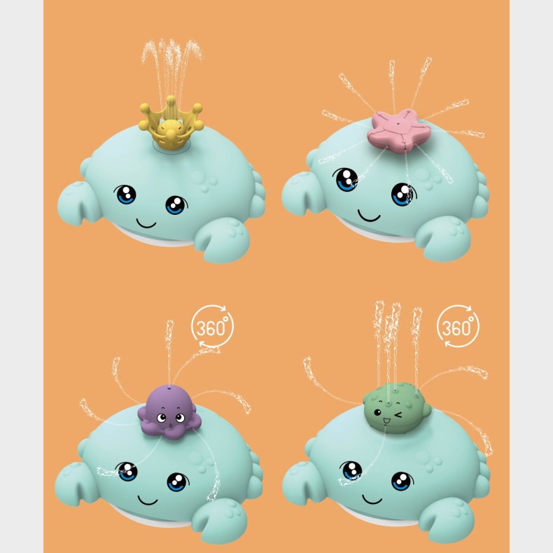 Carlo Baby - Krabbe Med Vandspraytilbehr Og Lys +18m Bl