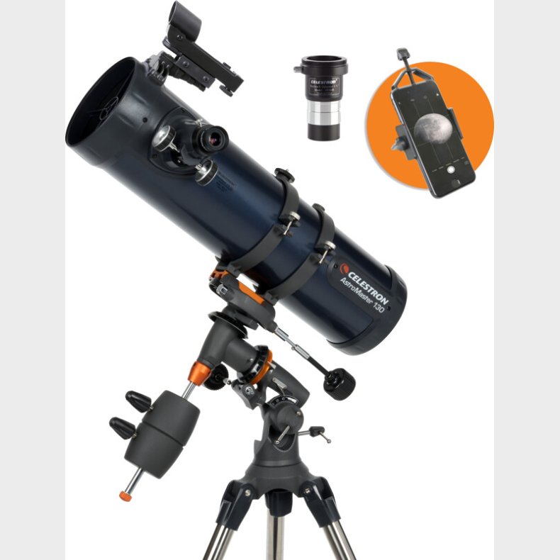 Celestron - Astromaster Reflector 130eq - Stjernekikkert Med Telefonadapter Og T2-barlow