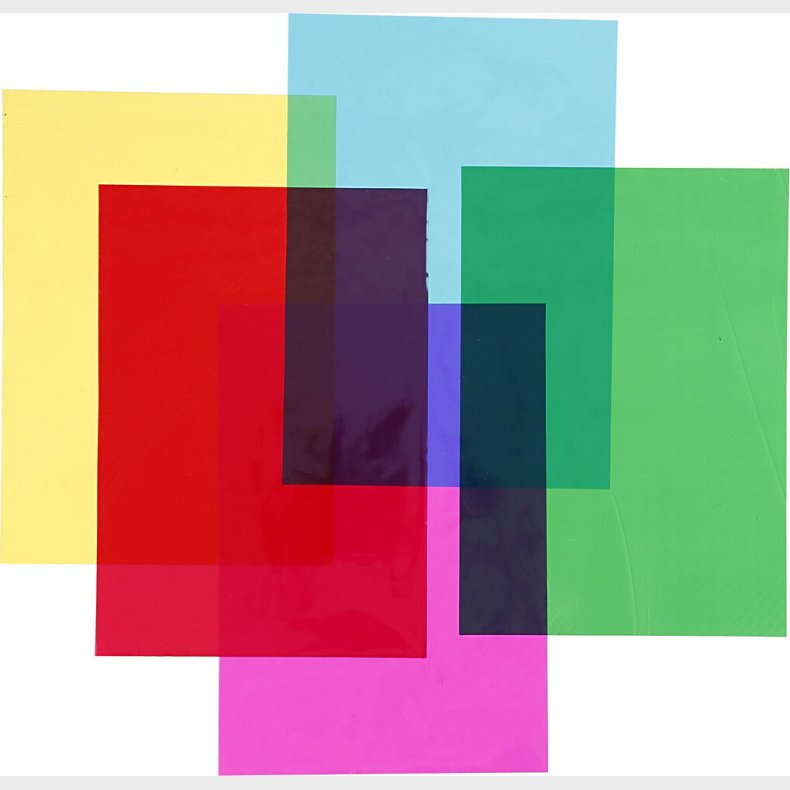 Cellofan - 210x297 Mm - Assorterede Farver - 5x20 Ark