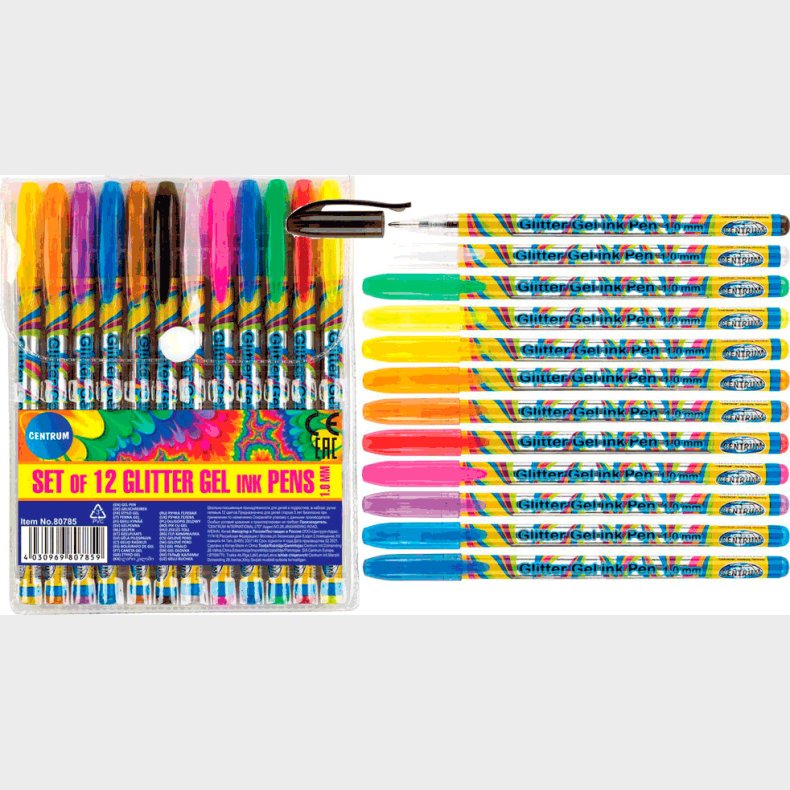 Centrum Glitter Gel Pen 12 Assorterede