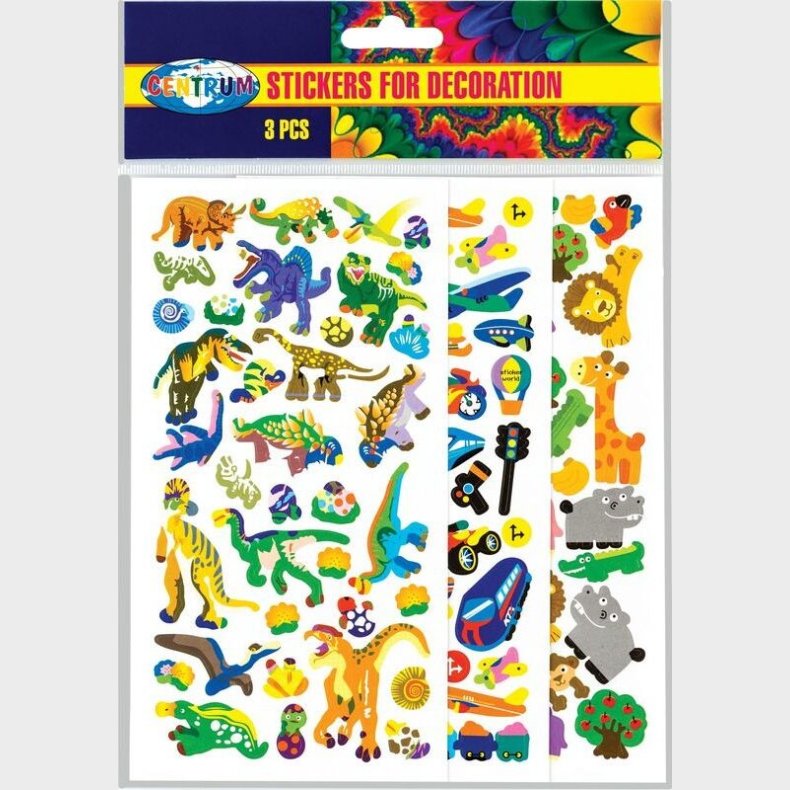 Centrum Stickers 3 Ark Assorterede