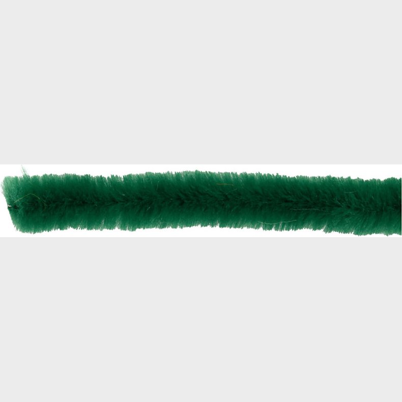 Chenille Piberensere - L 30 Cm - Tykkelse 15 Mm - Mrk Grn - 15 Stk.
