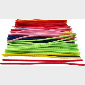 Chenille Piberensere - L 30 Cm - Tykkelse 6 Mm - Assorterede Farver - 200 Stk.