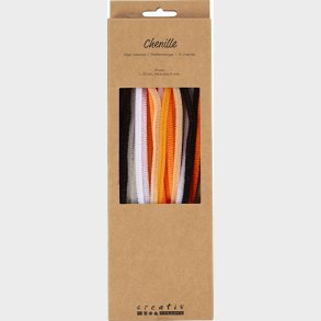 Chenille Piberensere - L 30 Cm - Tykkelse 6 Mm - Halloweenfarver - 25 Stk.