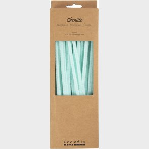 Chenille Piberensere - L 30 Cm - Tykkelse 6 Mm - Lys Turkis - 50 Stk.