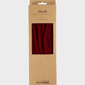 Chenille Piberensere - L 30 Cm - Tykkelse 6 Mm - Mrk Rd - 50 Stk.