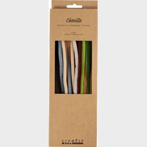 Chenille Piberensere - L 30 Cm - Tykkelse 6 Mm - Natur - 25 Stk.