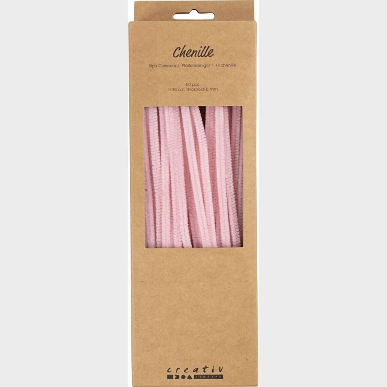 Chenille - L 30 Cm - Tykkelse 6 Mm - Rosa