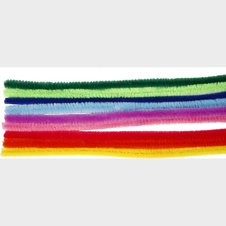 Chenille Piberensere - L 30 Cm - Tykkelse 9 Mm - Assorterede Farver - 25 Stk.