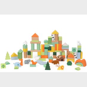 Classic tr byggeklodser - Skovtema 100 stk (fra 18 mdr)