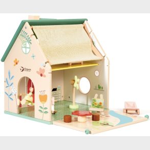 Classic World Blomsterhytte Tr Dukkehus med tilbehr