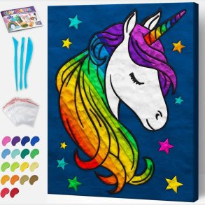 Clay Painting P Lrred St - Enhjrning - 30x40 Cm - Splat