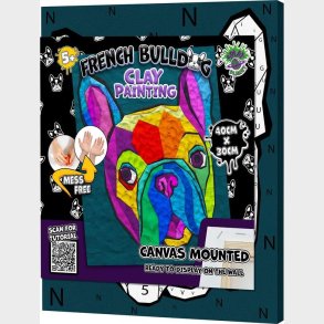 Clay Painting P Lrred - 30x40 Cm - Fransk Bulldog - Splat