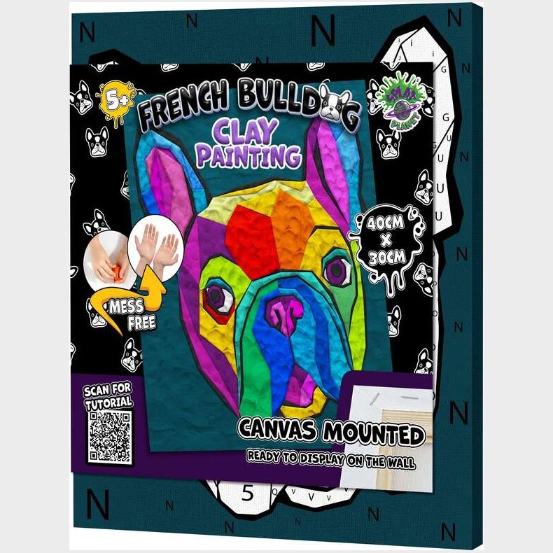 Clay Painting P Lrred - 30x40 Cm - Fransk Bulldog - Splat