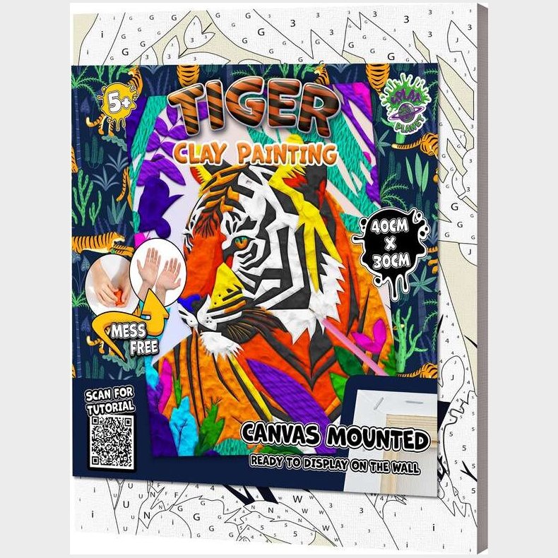 Clay Painting P Lrred - 30x40 Cm - Tiger - Splat