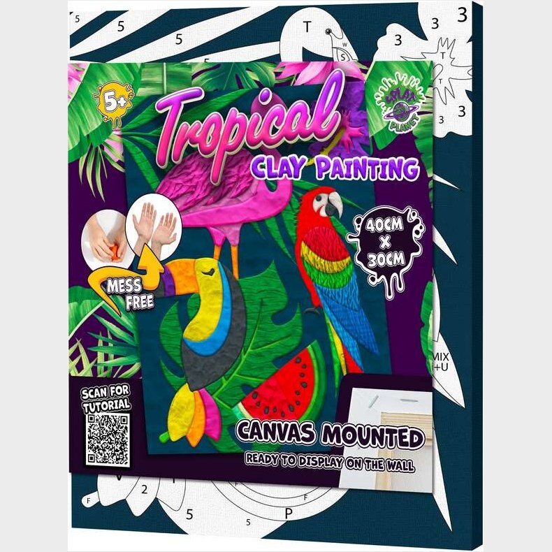 Clay Painting P Lrred - 30x40 Cm - Tropisk - Splat