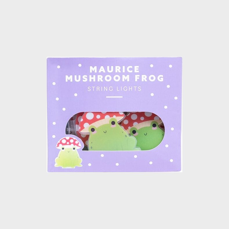 Maurice Mushroom Frog String Light - Green, Red, White