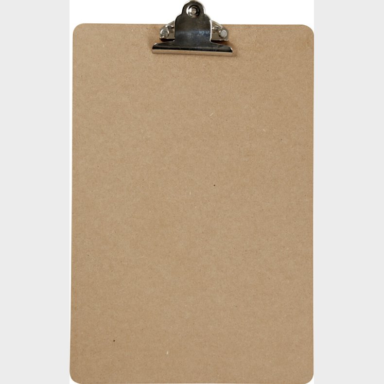 Clipboard/tegneunderlag - A4 - Str. 23x34x0,3 Cm - Slv - 1 Stk.