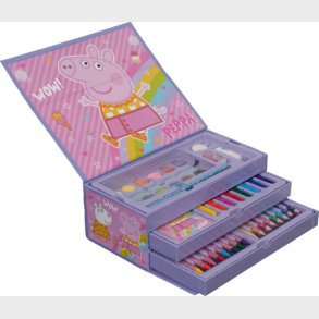 Coloring Case - Peppa Pig - Set 52pcs In Paper Toolbox With Handle