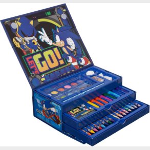 Coloring Case - Sonic - Set 52pcs In Paper Toolbox With Handle