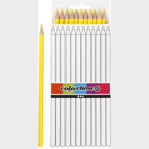 Colortime Farveblyanter - L 17 Cm - Mine 3 Mm - Gul - 12 Stk.