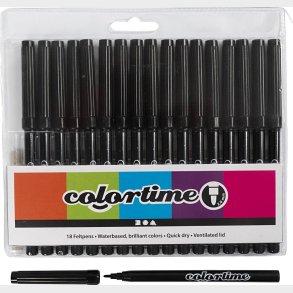 Tusser - Vandbaserede - Tykkelse 2 Mm - Sort - 18 Stk.