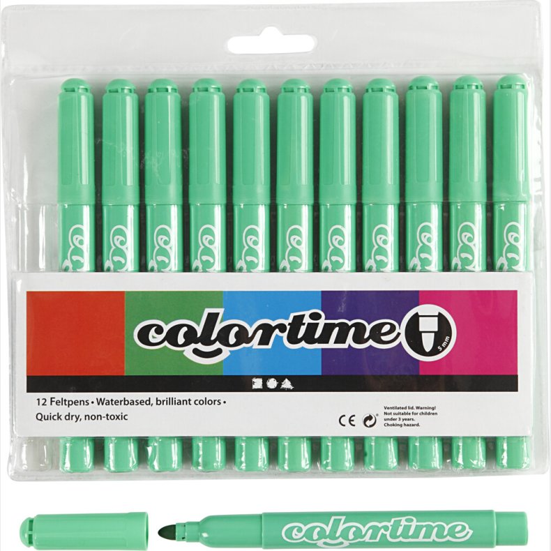 Tusser - Vandbaserede - Tykkelse 5 Mm - Lys Gr�n - 12 Stk.