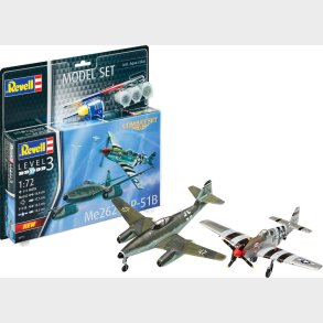 Revell - Messerschmitt Me 262 + P-51b Mustang Fly Byggest - 1:72 - Level 3 - 03711