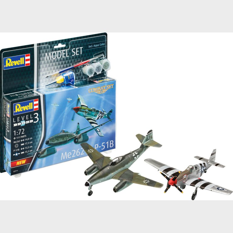 Revell - Messerschmitt Me 262 + P-51b Mustang Fly Bygges�t - 1:72 - Level 3 - 03711
