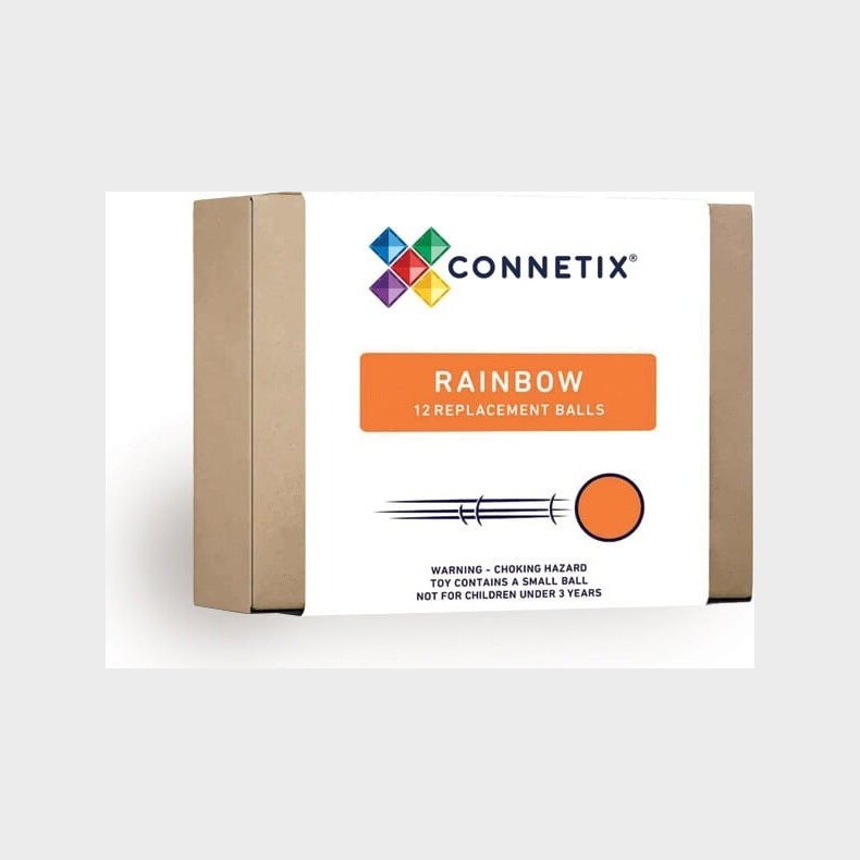 Connetix - Ball Pack - Kugler Til Kuglebane 12 Dele - Rainbow (ct-r-00012-ba)