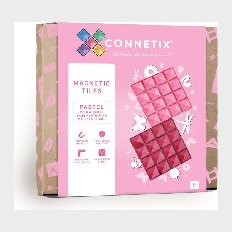 Connetix - Base Plate - Pastel Pink & Berry - (ct-p-pb002-bp)