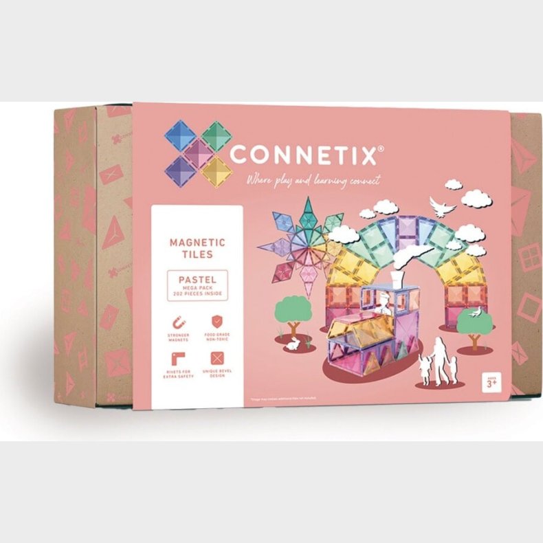 Connetix - Mega Pack Magnets�t 202 Dele Pastel - (ct-p-00202-me)