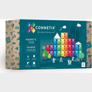 Connetix - Ractangle Pack - 18 Dele - Rainbow (ct-r-00018-re)