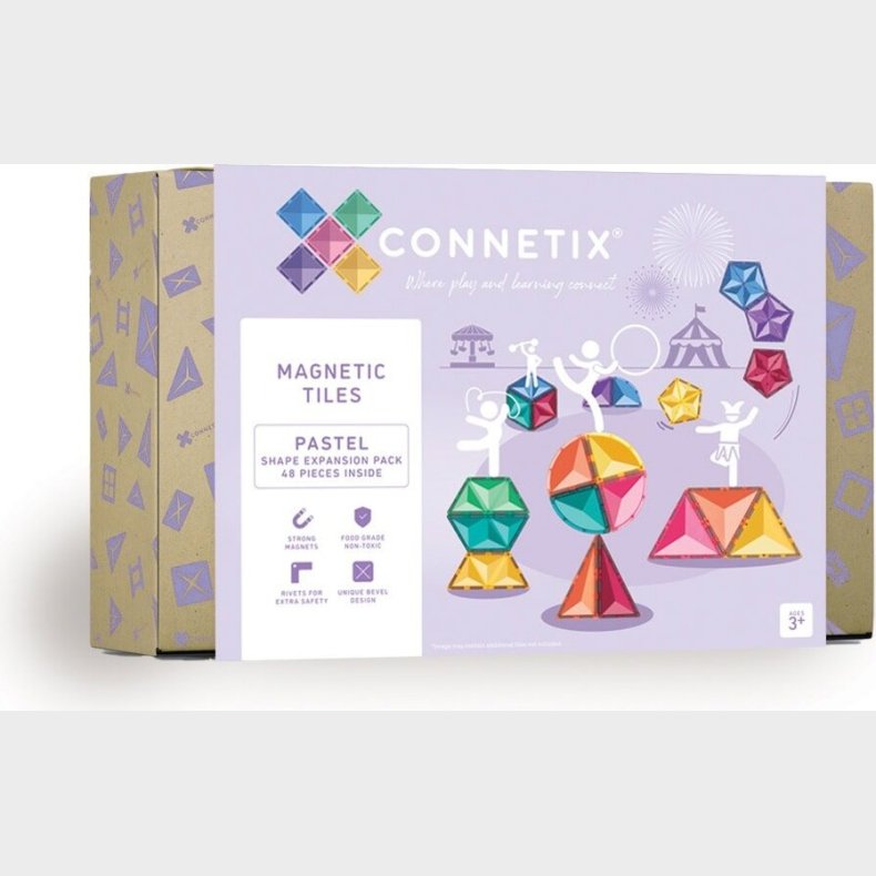Connetix - Udvidelsesst 48 Dele - Pastel (ct-p-00048-se)