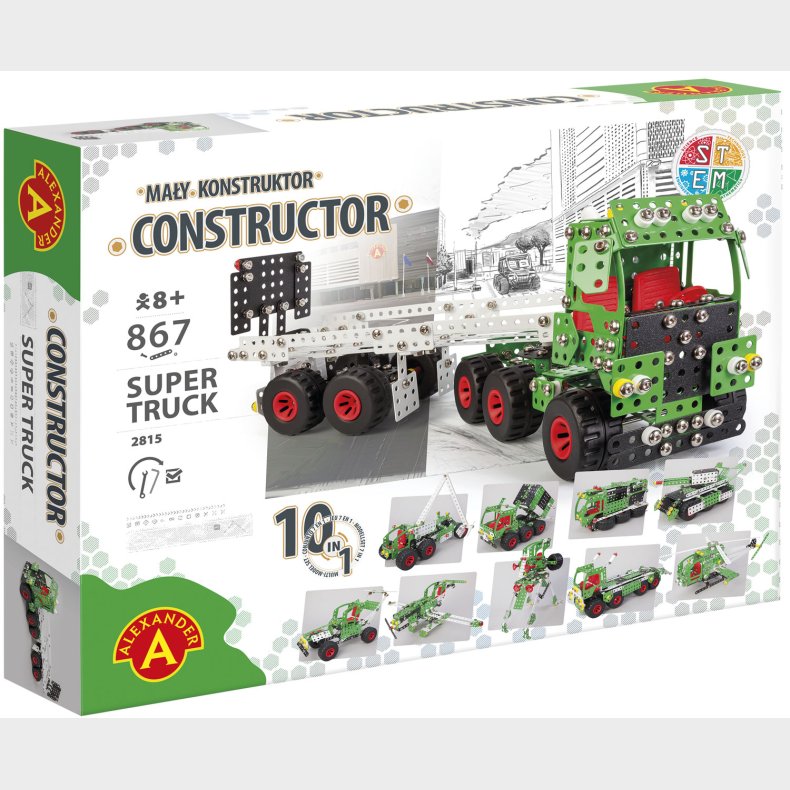 Constructor Pro Super Truck 10-i-1 Metal Konstruktionsbygges�t