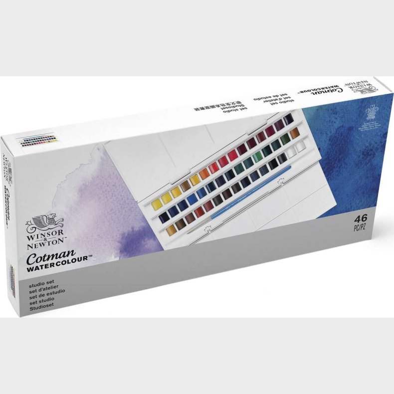 Winsor & Newton - Akvarelfarve S�t - The Half Pan Studio - 45 Farver