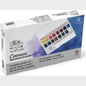 Winsor & Newton - Akvarelfarve St Med 16 Farver - Complete Pocket