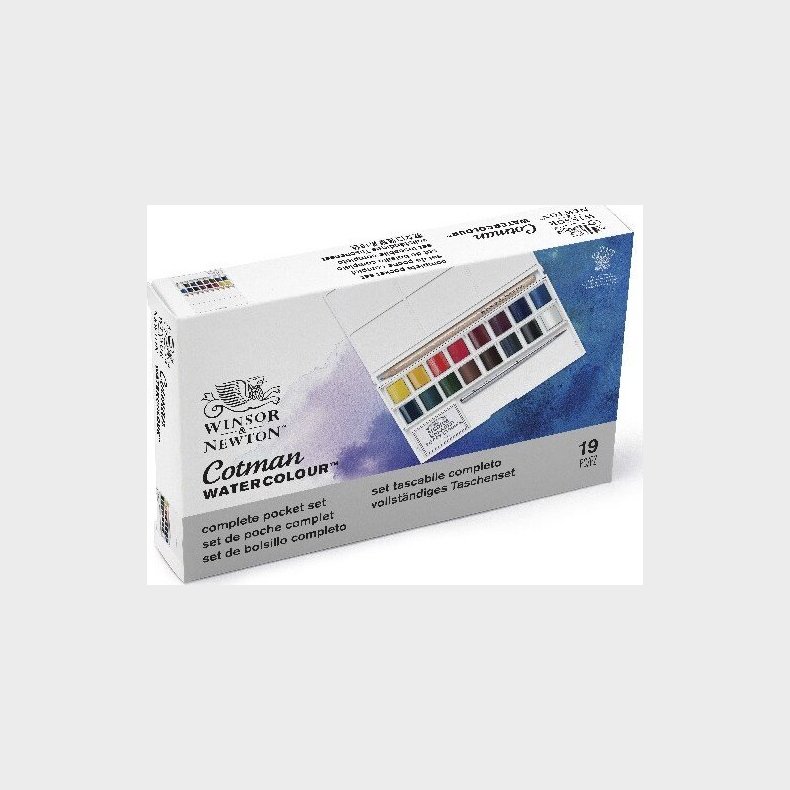 Winsor & Newton - Akvarelfarve S�t Med 16 Farver - Complete Pocket
