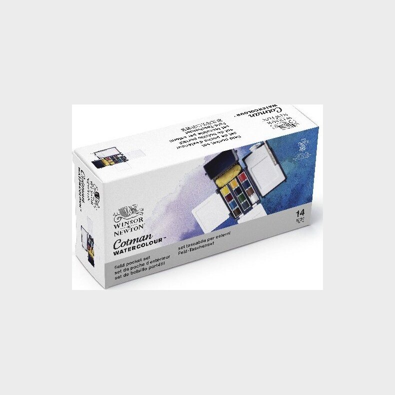 Winsor & Newton - Akvarelfarve St Med 12 Farver - Field Pocket