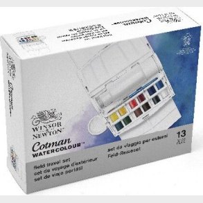 Winsor & Newton - Akvarelfarve S�t Med 12 Farver - Field Travel